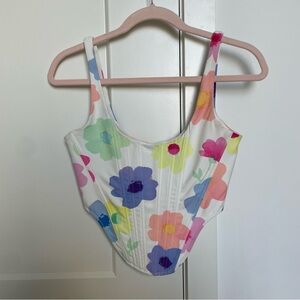 White fox flower corset